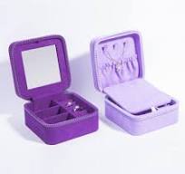 Compact Faux-Suede Jewelry Storage Case