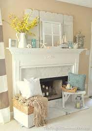 Cottage Or Coastal Themed Decorated Mantel 1 Mantel Decorated 5 Ways Series Coastal Living Rooms Home Home Decor