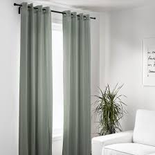 Hilja Rideaux 2 Pieces Gris Vert Avec Oeillets Ikea Rideaux Chambre Rideaux Rideau Vert