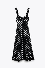 Black And White Spot Midi Dress Zara Pin On Dresses Rompers Formal
