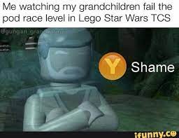 Me Watching My Grandchildren Fail The Pod Race Level In Lego Star Wars Tcs Ifunny Funny Star Wars Memes Star Wars Humor Star Wars Memes
