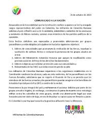 Este movimiento ha sido destacado por sus ideas que se han venido demostrando en el transcurso de los años con su líder. Militantes Colombia Humana Ar Twitter Comunicado A La Nacion Los Militantes De Colombia Humana Solicitan Al Pais Reflexion Acerca De Lo Evidente Sistematico Y Selectivo De Las Amenazas Y Asesinatos De Lideres