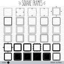 Square Frame Hand Drawn Graphic Border Decorative Labels Outline Drawing Floral Wreaths Silhouette Clip Art Png Svg Eps Pdf Dxf How To Draw Hands Clip Art Square Frames