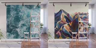 The entire hanging process, including cleaning the wall, lining up the mural, and putting the mural on the wall should take roughly 30 minutes per panel. Give Your Home A Bold Accent Wall With Society6 S New Peel Stick Wall Murals