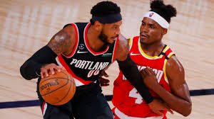 The houston rockets visit moda center to face the portland trail blazers on monday. Carmelo Anthony S Clutch Play Keeps Trail Blazer S Playoff Hopes Alive