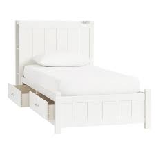 Stylewell colemont white wood twin bed with curved headboard (40.43 in. Camp Storage Storage Bed Kids Beds Pottery Barn Kids