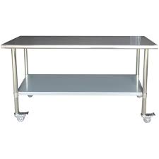 For commercial kitchens, you will need this piece. Sportsman Stainless Steel Kitchen Utility Table With Locking Casters 802788 The Home Depot