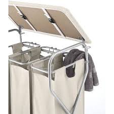 Easy Lift Triple Laundry Sorter With Folding Table Walmart Com Laundry Sorter Whitmor Laundry Room Makeover