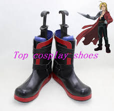 Details About Fullmetal Alchemist Edward Elric Imitated Leather Foam Cosplay Shoes Boots