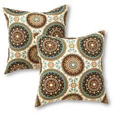 Designs direct watercolor medallion indoor/outdoor square throw pillow in turquoise/blue. Set Of 2 Outdoor Square Throw Pillows Spray Medallion Kensington Garden Target