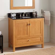 Floor mount vanity in bamboo. Signature Hardware 433527 Bamboo Absolute Black Alcott 36 Single Vanity Set With Bamboo Cabinet And Stone Vanity Top With Oval Undermount Sink 8 Faucet Holes Faucetdirect Com