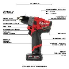 Milwaukee tool's next generation m12 fuel™ ¼ hex impact driver raises the bar of performance for 12v impact drivers. Milwaukee 2598 22 M12 Fuel Brushless Lithium Ion 1 2 In Cordless Hammer Drill 1 4 In Impact Driver Combo Kit 2 Ah Cpo Outlets