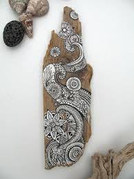 Treibholz Gemalde Gemalt Driftwood Original Kunst Von Geojoyful Gemaltes Treibholz Bemalte Stocke Kunst Aus Treibholz
