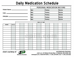 Daily Medication Chart Printable Ronik