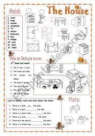 Three Exercises Worksheet To Practise Vocabulary Related To House Match Read And Colour Comp English Activities For Kids Vocabulary Vocabulary Worksheets