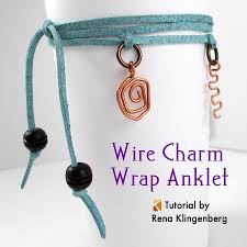 Cut your wire to size, string your beads, and attach the clasp for a unique way to remember your travels or your hometown (depending on where you're crafting). Wire Charm Wrap Anklet Tutorial Jewelry Making Journal