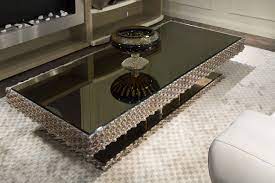 One (1) mirrored coffee table; Amusing Rectangular Mirrored Coffee Table With Modern Living Sofa Set Decoration Views Rectangl Mirrored Coffee Tables Coffee Table Modern Coffee Table Decor