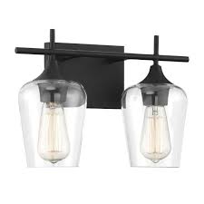 Set the mood just right with the perfect lighting for your bathroom or kitchen. Filament Design 13 75 In 2 Light Black Vanity Light With Clear Glass Cli Sh277986 The Home Depot