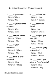 Exercises Wh Question Words English Worksheets For Kids Wh Questions Worksheets This Or That Questions