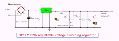 On/off = i = this pin is used to shut down the voltage regulator circuit with input supply current. Lm2596 Circuit Voltage Regulator And Lm2673 Datasheet Eleccircuit Com Voltage Regulator Power Supply Circuit Circuit