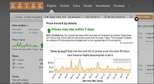 kayak adds price forecasts to us and uk fare search saying