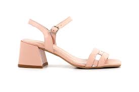 Елегантни розови дамски сандали от естествена кожа на висок ток 04.9971
