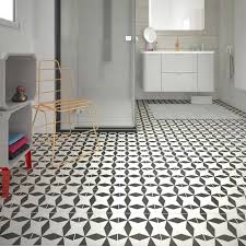 Carrelage Sol Et Mur Noir Blanc Aspect Carreau De Ciment L 20 X L 20 Cm Leroy Merlin Carrelage Interieur Carrelage Sol Mur Noir