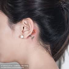 Sunflower Tattoo Behind The Left Ear Behind Ear Tattoos Sunflower Tattoo Small Behind Ear Tattoo Small
