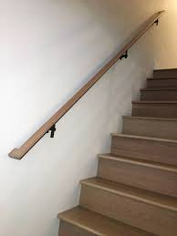 Matching fittings are also available to start, end and curve the railing to match the stair path. Wall Mounted Handrail Modern Houzz