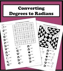Converting Degrees To Radians Color Worksheet Trigonometry Worksheets Color Worksheets Algebra Worksheets