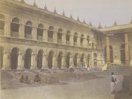 1851 Colonial Era India, Bengal, Calcutta (Kolkata). View of a European house at Garden Reach on the banks of the Hooghly. A very early calotype by German photographer Frederick Fiebig. The East