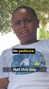 Boy Talking to His Mom about Not Wanting A Pedicure
