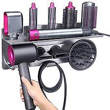 Amazon Com Hair Dryer Holder For Dyson Supersonic Hair Dryer For Dyson Airwrap Styler Organizer Storage Shelf 2in1 Wall Mounted Stand Fits Curler Diffuser Two Nozzles For Bathroom Bedroom Hair Salon Barbershop Beauty