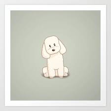 Toy Poodle Dog Illustration Art Print By Li Kim Goh Society6 Dog Illustration Art Poodle Drawing Dog Illustration