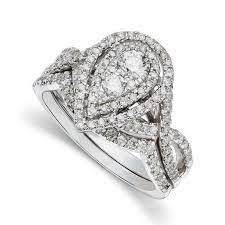 The Round Pear Shaped Bridal Set Pear Shaped Engagement Rings Pear Shaped Wedding Rings Pear Wedding Ring