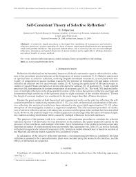 Succeeding or failing at something. Pdf Self Consistent Theory Of Selective Reflection