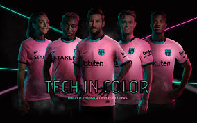 Most part of the home kit of f.c barcelona dream league soccer is dark blue with red stripes. Barca Opts For Pink And Green Third Kit