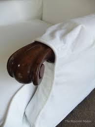 White Canvas Slipcover With Tapered Arm Opening Love The Tiny Stitched Down Pleats Slipcovers For Chairs Slipcovers Custom Slipcovers