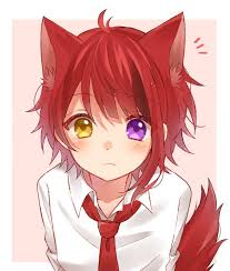 Collage Contemporary Floral Seamless Pattern Anime Wolf Girl Wolf Boy Anime Anime Cat Boy