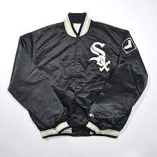 Rare Vintage 90s Starter Chicago White Sox Baseball Satin Bomber Varsity Jacket College Puffy Puffer Baseball Big Lo Jacket Outfits Clothes Chicago White Socks