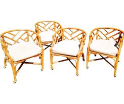 Henry Link Faux Bamboo Chairs With Gold Casters Faux Bamboo Bamboo Chair Chair