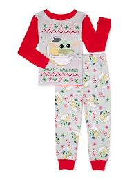 Star Wars Toddler Girls Yoda Christmas Pajamas 2 Piece Set Walmart Com