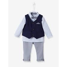 image 0 ensemble bebe garcon ceremonie gilet chemise noeud papillon pantalon vertbaudet taufe kleidung kinder anzug taufanzug