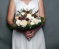Check spelling or type a new query. Burgundy Ivory Gold And Green Wooden Flowers Wedding Bouquet With Pine Cones Artificial Flora Home Decor Fcteutonia05 De