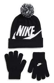 Boy S Nike Swoosh Pom Beanie Gloves Set Blue Beanie Gloves Set Pom Beanie
