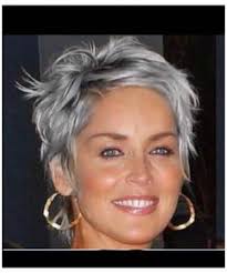 This hairstyle's dramatic effect is obtained by wrapping strands of hair in foils during the dyeing process to achieve a brighter appearance. Grey Hair Wig