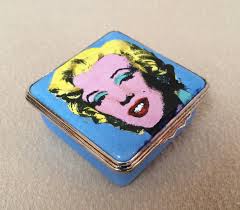 Halcyon Enamel Box Limited Edition Andy Warhol 1964 Marilyn Monroe Shot  Blue