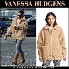Free shipping and returns on i.am.gia pixie faux shearling jacket at nordstrom.com. Vanessa Hudgens In Beige Teddy Coat In La On November 25 I Want Her Style What Celebrities Wore And Where To Buy It Celebrity Style