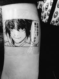 My New Freshly Wrapped Tattoo Huge Thanks To The Redditor That Linked Me To The Panel With The Original Japanese Writing Deathnote