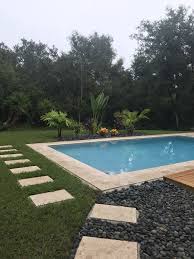 Travertine Pavers Rectangle Pool Tropical Landscaping Rectangle Pool Tropical Landscaping Pool Pavers